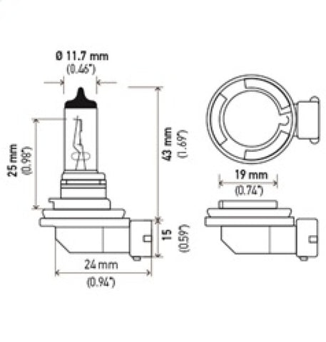 Hella Optilux H8 12V/55W XB Xenon White Bulb (pair) - H71070772