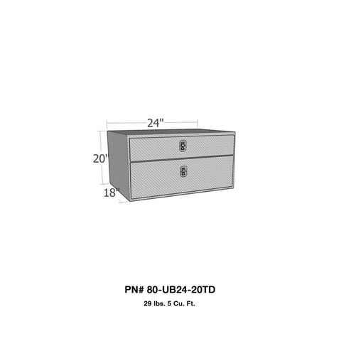 Westin/Brute UnderBody 24in x 20in w/ Top Drawer - Aluminum - 80-UB24-20TD