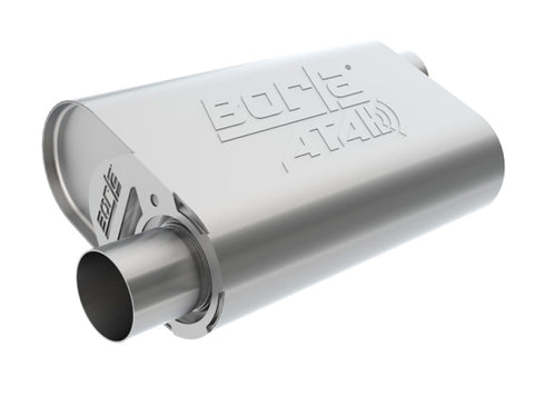 Borla CrateMuffler BB Mopar 383/413/426/440 ATAK 2.5in Offset/Offset 14inx4.35inx9in Oval Muffler - 400943