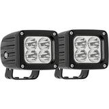 Westin Quadrant LED Auxiliary Light 3 inch x 2.5 inch Flood w/5W Cree (Set of 2) - Black - 09-12252B-PR