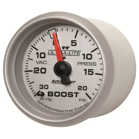 Autometer Ultra-Lite II 52mm 30 in Hg/20 psi Mechanical Boost/Vacuum Gauge - 4907