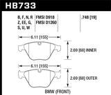 Hawk DTC-80 2013 BMW Z4 Front Racing Brake Pads - HB733Q.748