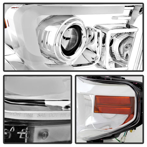 Spyder Toyota Tundra 2014-2016 Projector Headlights Light Bar DRL Chrome PRO-YD-TTU14-DRL-C - 5080141