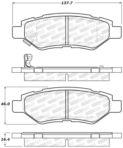 StopTech Street Select Brake Pads w/Hardware - Rear - 305.13370