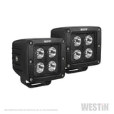 Westin HyperQ LED Auxiliary Lights 3in x 3in cube 20w Flood - Black - 09-12205B-PR