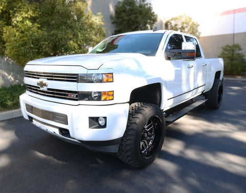 Go Rhino 15-19 Chev Silverado 2500HD/3500HD CC (Diesel) 4dr E-BOARD E1 Running Board Kit - Tex. Blk - 20405187PC