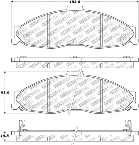 StopTech Street Select Brake Pads - Rear - 305.07490