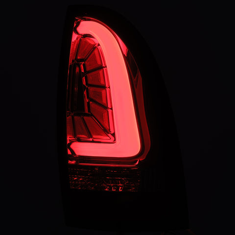 AlphaRex 05-15 Toyota Tacoma PRO-Series LED Tail Lights Red Smoke - 680040