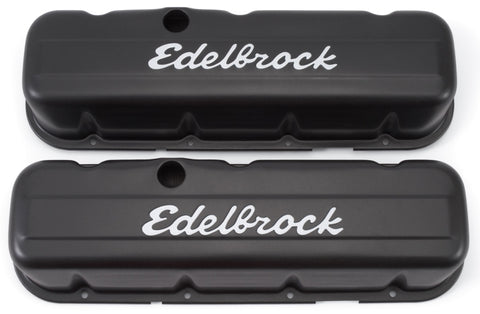 Edelbrock Valve Cover Signature Series Chevrolet 1965 and Later 396-502 V8 Tall Black - 4683