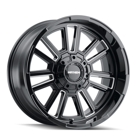 Mayhem 8115 Apollo 20x9 / 5x139.7 BP / 0mm Offset / 110mm Hub Black w/ Milled Spokes Wheel - 8115-2997BM