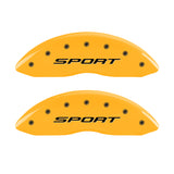 MGP 4 Caliper Covers Engraved front & Rear 2015/Sport Yellow finish black ch - 10241SSPTYL