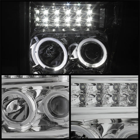 Xtune Ford F250/350/450 Super Duty 08-10 Projector Headlights LED Halo Chrome PRO-JH-FS08-LED-C - 5076274