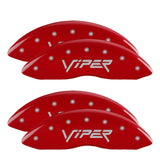 MGP 4 Caliper Covers Engraved Front & Rear Gen 2/Viper Red finish silver ch - 12203SVIPRD