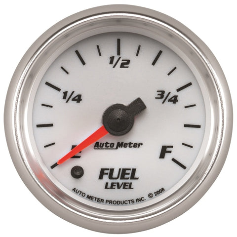 Autometer Pro-Cycle Gauge Fuel Level 2 1/16in 0-280 Programmable White - 19709