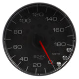 Autometer Spek-Pro Gauge Speedometer 5in 180 Mph Elec. Programmable Black/Black - P230328