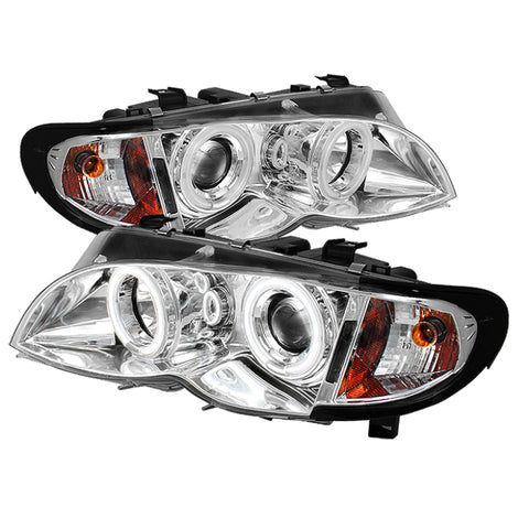 Spyder BMW E46 3-Series 02-05 4DR Projector Headlights 1PC LED Halo Chrm PRO-YD-BMWE4602-4D-AM-C - 5042408