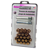 McGard SplineDrive Tuner 5 Lug Install Kit w/Locks & Tool (Cone) M12x1.25 / 13/16 Hex - Gold (CS) - 65554GDC