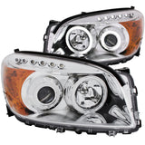 ANZO 2006-2008 Toyota Rav4 Projector Headlights w/ Halo Chrome (CCFL) - 111121