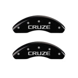 MGP 4 Caliper Covers Engraved Front & Rear Cruze Black finish silver ch - 14232SCRZBK