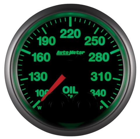 Autometer Elite 52mm 100-340 Deg F Oil Temp Peak & Warn w/ Electronic Control Gauge - 5640