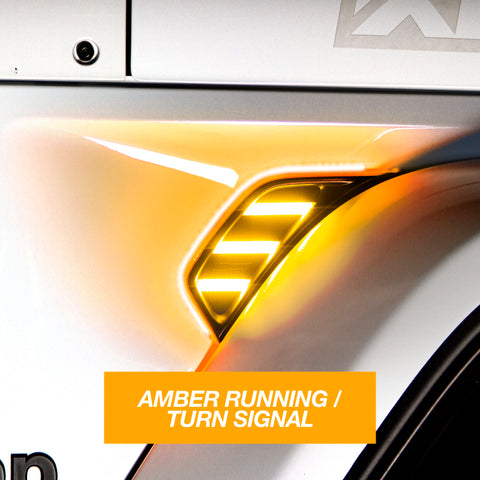 XK Glow Amber Jeep Air Vent Light w/ Turn Signal & Running Light - XK-VENT-A-KIT