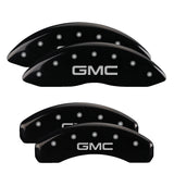 MGP 4 Caliper Covers Engraved Front & Rear GMC Black finish silver ch - 34011SGMCBK