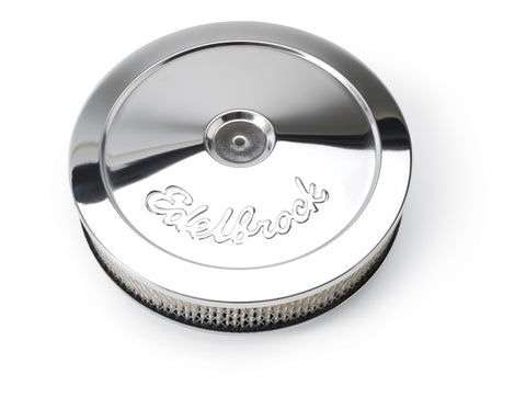 Edelbrock Air Cleaner Pro-Flo Series Round Steel Top Paper Element 10In Dia X 3 5In Chrome - 1208