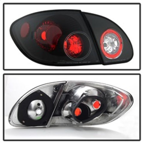 Spyder Toyota Corolla 03-08 Euro Style Tail Lights Black ALT-YD-TC03-BK - 5007339