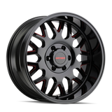 Mayhem 8110 Tripwire 20x9 / 8x165.1 BP / 18mm Offset / 130.8mm Hub Black w/ Prism Red Wheel - 8110-2981BTR18