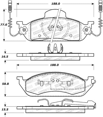 StopTech Street Brake Pads - 308.07600