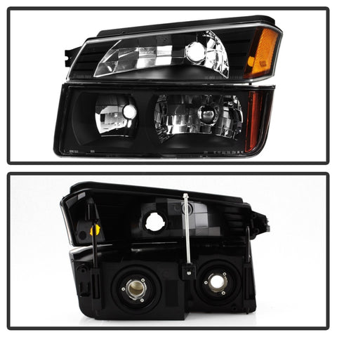 xTune 02-06 Chevy Avalanche w/Cladding OEM Bumper Light & Headlights - (BLACK) (HD-JH-CAVA02-SET-BK) - 9040641