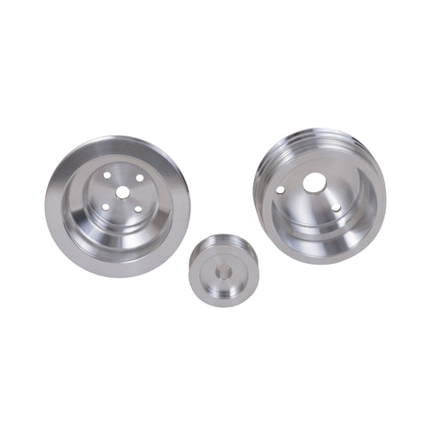 BBK 85-97 GM Truck 305 350 Underdrive Pulley Kit - Lightweight CNC Billet Aluminum (3pc) - 1598