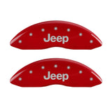 MGP Front set 2 Caliper Covers Engraved Front JEEP Red finish silver ch - 42011FJEPRD