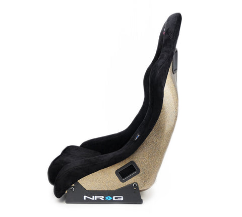 NRG FRP Bucket Seat ULTRA Edition - Medium (Black Alcantara/Gold Glitter Back) - FRP-303BK-ULTRA