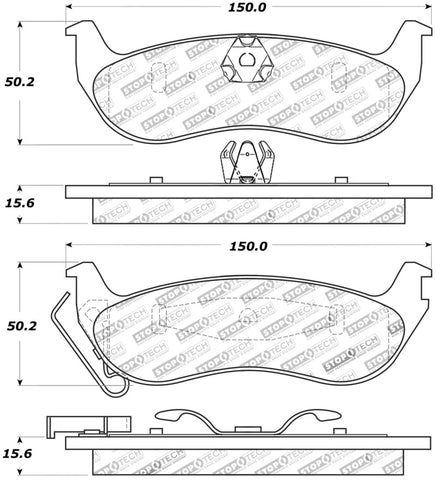 StopTech Sport Brake Pads w/Shims and Hardware - Front - 309.09320