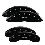 MGP 4 Caliper Covers Engraved Front & Rear Oval logo/Ford Black finish silver ch - 10007SFRDBK