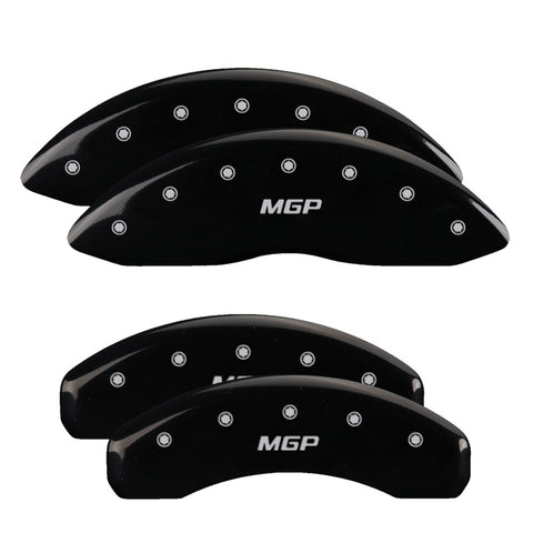 MGP 4 Caliper Covers Engraved Front & Rear MGP Black finish silver ch - 34015SMGPBK