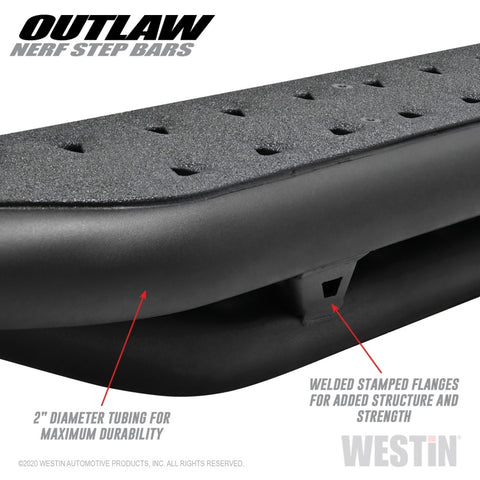 Westin 2020 Jeep Gladiator Outlaw Nerf Step Bars - Textured Black - 58-54165