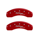 MGP 4 Caliper Covers Engraved Front & Rear SSR Red finish silver ch - 14031SSSRRD