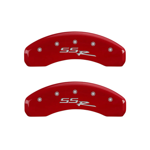 MGP 4 Caliper Covers Engraved Front & Rear SSR Red finish silver ch - 34006SSSRRD