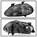 Xtune Honda Del Sol 93-97 1Pc Crystal Headlights Smoke HD-ON-HDEL93-1P-SM - 5013439