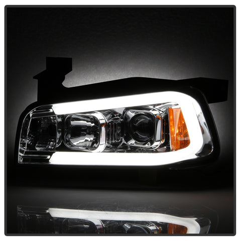 Spyder Dodge Charger 06-10 Projector Headlights - LED Light Bar - Chrome PRO-YD-DCH05V2-LB-C - 5085238