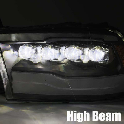 AlphaRex 09-18 Dodge Ram 1500HD NOVA LED Projector Headlights Plank Style Design Alpha Black w/DRL - 880541