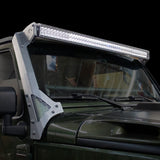 Go Rhino 07-18 Jeep Wrangler JK/JKU (Ex Mjve/392/4xe) Windshield Light Bar Mount Brkt - 50in Sgl Row - 730503T