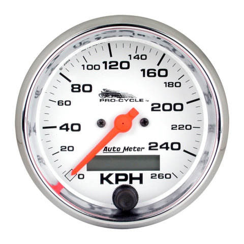 Autometer Pro-Cycle Gauge Speedo 3 3/4in 160 Mph Elec White - 19355