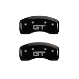 MGP 4 Caliper Covers Engraved Front Mustang Engraved Rear S197/GT Black finish silver ch - 10017SMG2BK