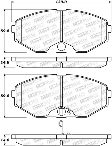 StopTech Street Brake Pads - Front - 308.05870