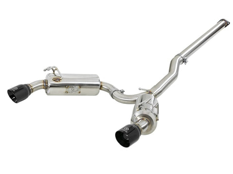 aFe Takeda 3in. to 2.5in. 304 SS C/B Exhaust 08-15 Mitsubishi Lancer EVO I4-2.0L (t) - Black Tips - 49-36701-B