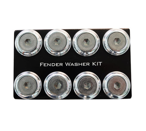 NRG Fender Washer Kit w/Color Matched M8 Bolt Rivets For Plastic (Silver) - Set of 8 - FW-800SL