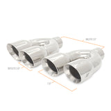 Mishimoto Universal Steel Muffler Tip 2.5in Inlet Dual Y Polished - MMEXH-TIP-QY25P